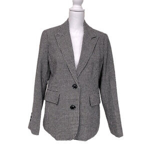 Chadwicks Women’s Blazer Plaid Size 10P Black & White Color Checkered